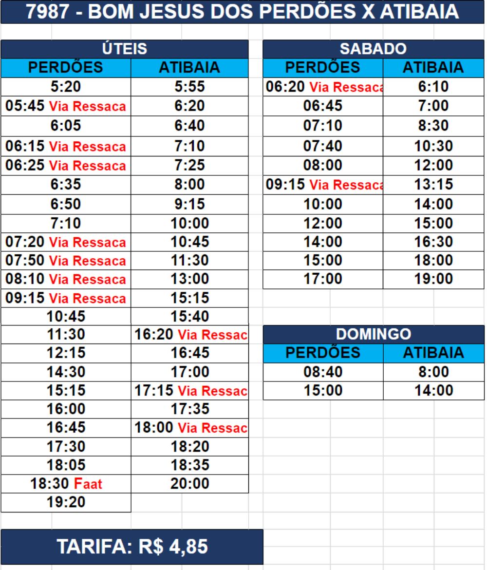 Horários de Ônibus ATIBAIA X BOM JESUS DOS PERDÕES Área Social Solutudo Horários de Ônibus ATIBAIA X BOM JESUS DOS PERDÕES Área Social Solutudo